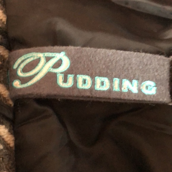 Houndstooth Tweed winter coat by Pudding. Size small. Black, grey, white. - Picture 7 of 8